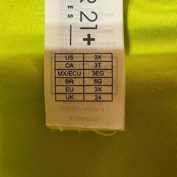 Forever 21 Plus Speedo Collab Neon Green Orange One Piece Swimsuit Size 3X - Picture 5 of 6